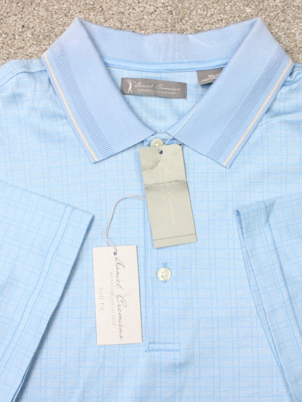 Daniel Cremieux Golf Fit Polo Shirt NWT Mens XL Blue Signature Short Sleeve